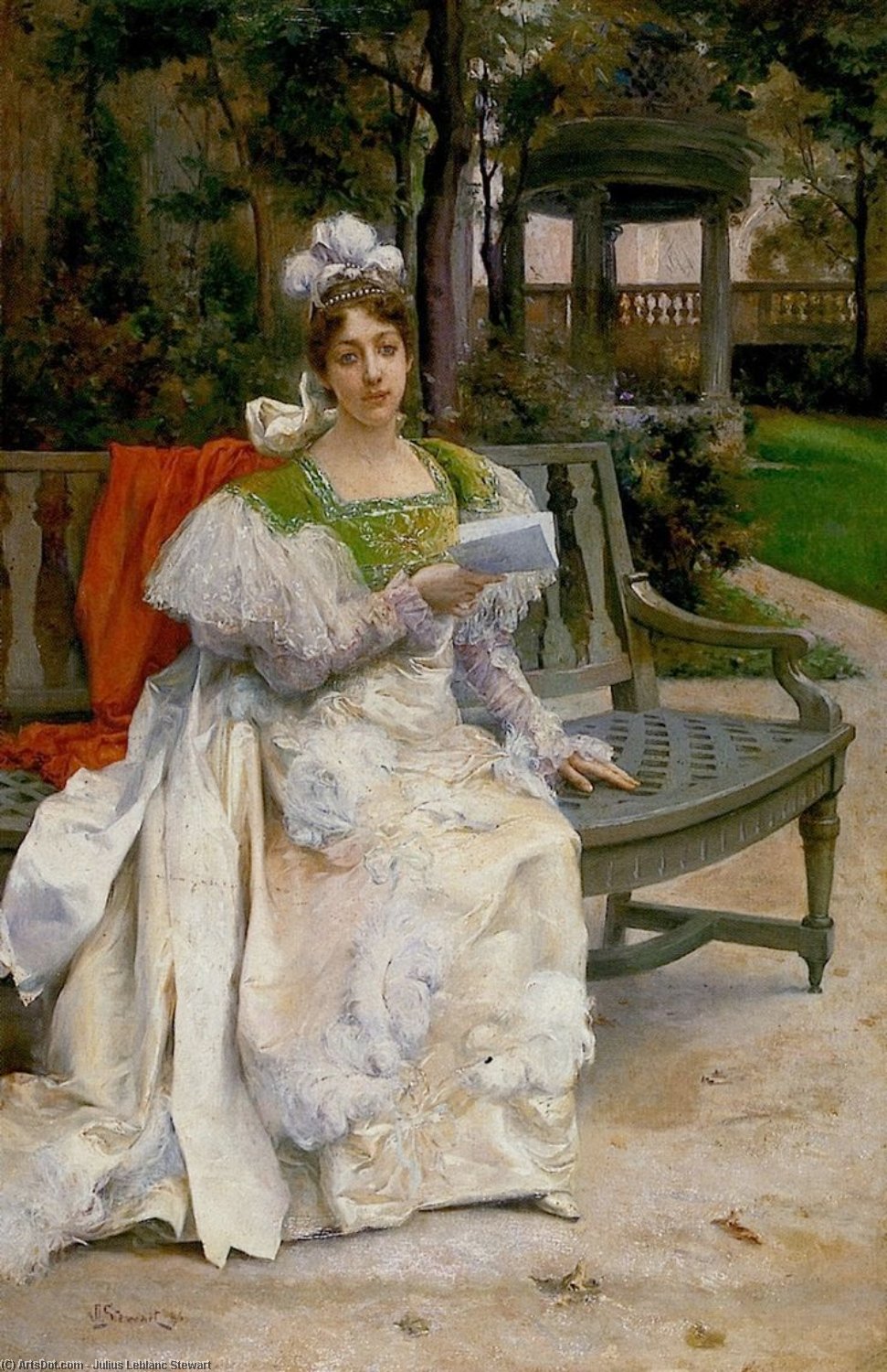 WikiOO.org - Enciclopédia das Belas Artes - Pintura, Arte por Julius Leblanc Stewart - Woman in a Garden