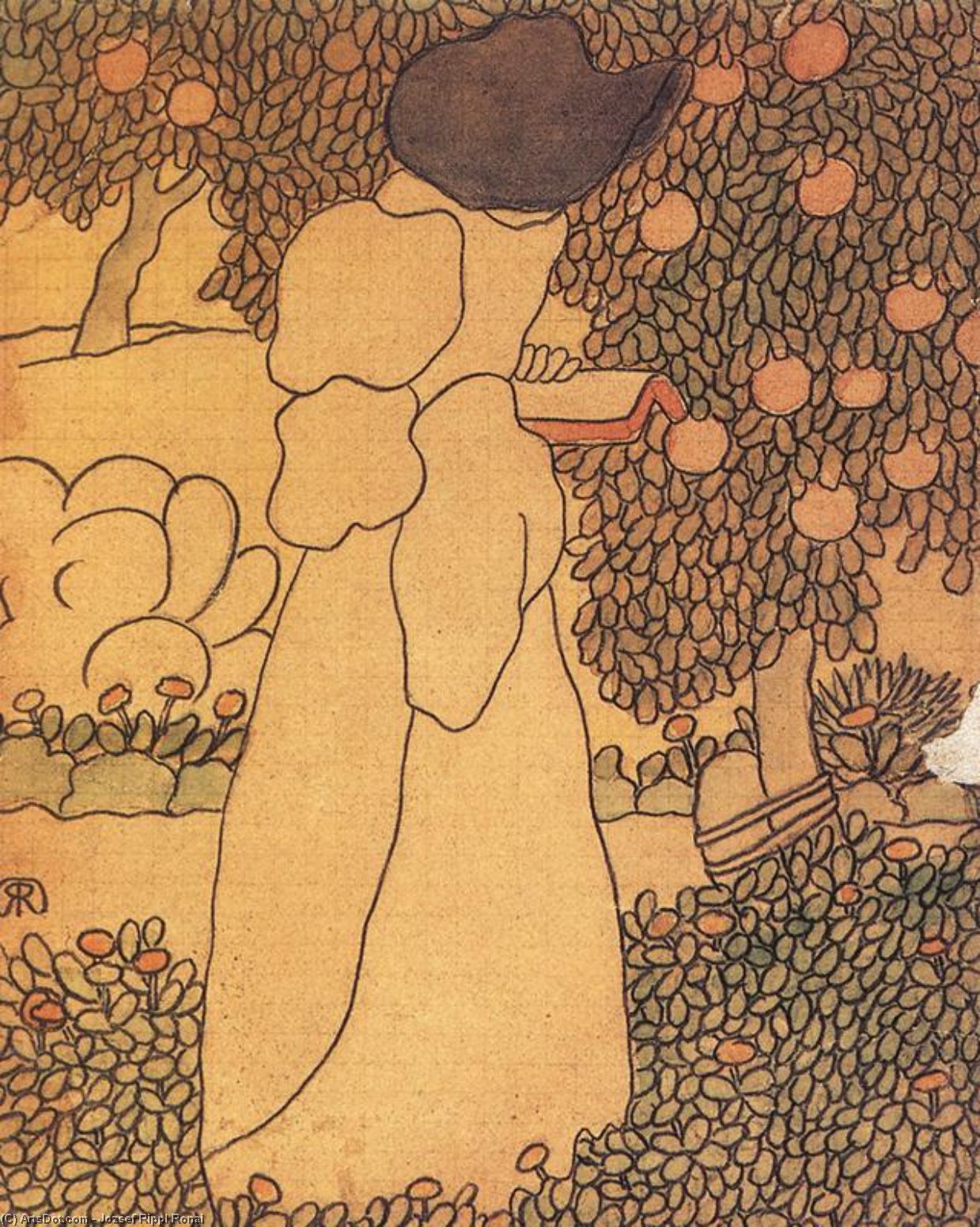 Wikioo.org - The Encyclopedia of Fine Arts - Painting, Artwork by Jozsef Rippl Ronai - Woman in the Garden (also known as Walking Woman)