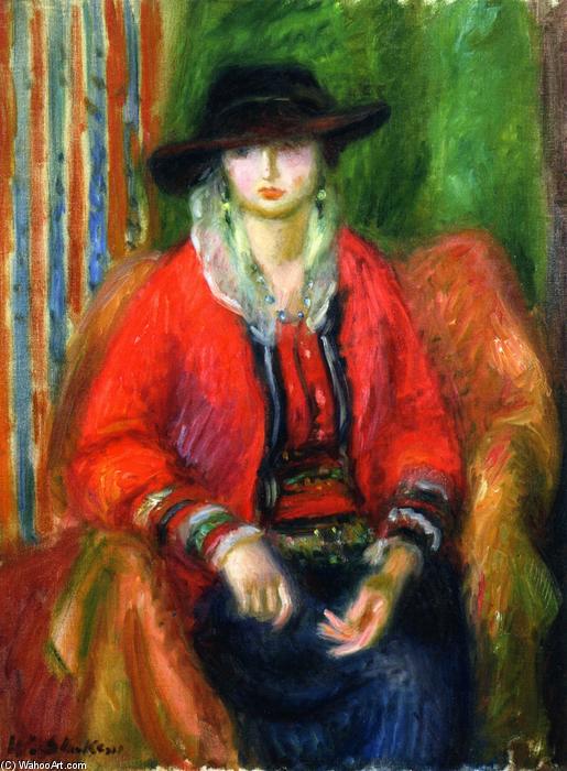 WikiOO.org - Εγκυκλοπαίδεια Καλών Τεχνών - Ζωγραφική, έργα τέχνης William James Glackens - Woman in Red Jacket