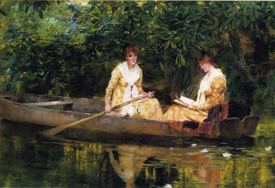 WikiOO.org - Енциклопедія образотворчого мистецтва - Живопис, Картини
 Francis Coates Jones - Woman in a Rowboat