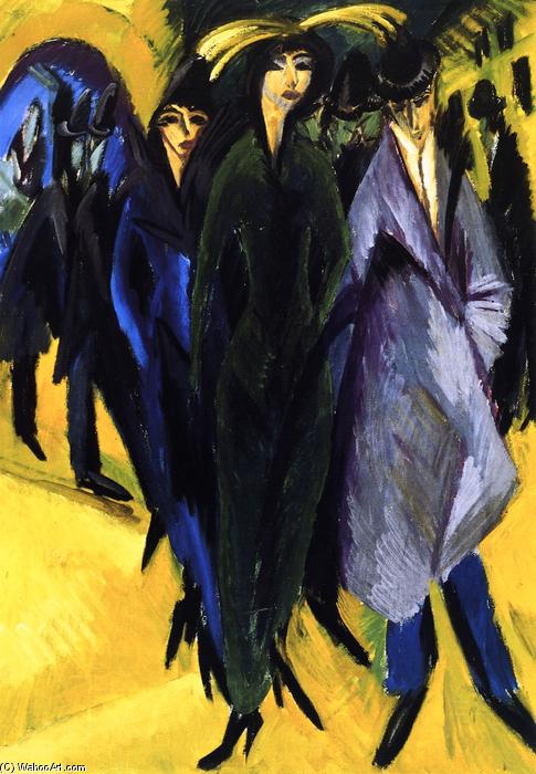 WikiOO.org - Güzel Sanatlar Ansiklopedisi - Resim, Resimler Ernst Ludwig Kirchner - Woman in the Street