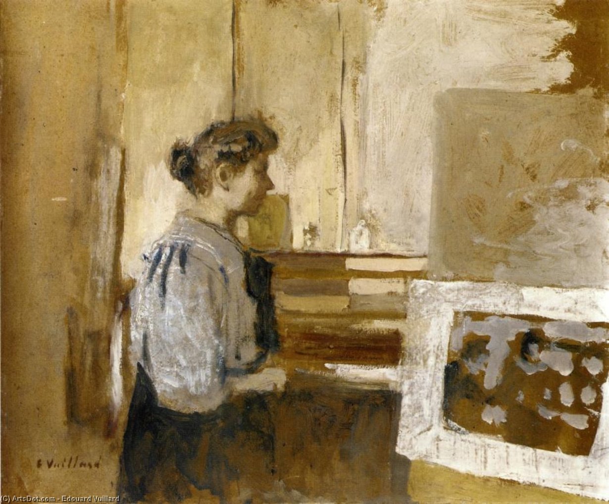 WikiOO.org – 美術百科全書 - 繪畫，作品 Jean Edouard Vuillard - 女子 的  工作室