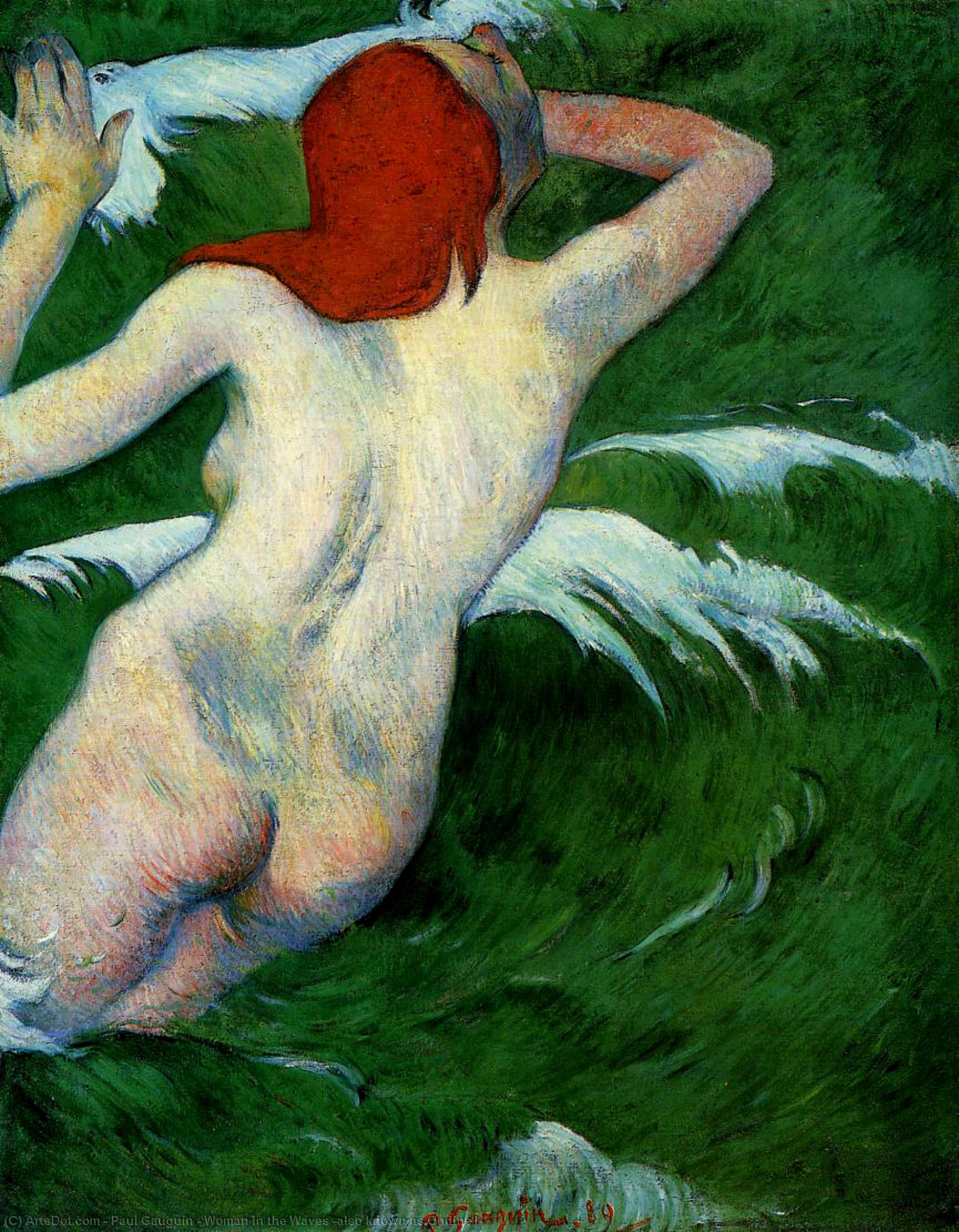 WikiOO.org - Εγκυκλοπαίδεια Καλών Τεχνών - Ζωγραφική, έργα τέχνης Paul Gauguin - Woman in the Waves (also known as Ondine I)