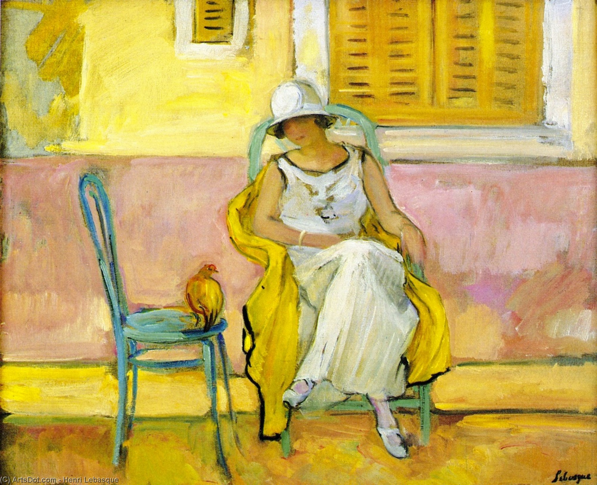 WikiOO.org - Encyclopedia of Fine Arts - Målning, konstverk Henri Lebasque - Woman in a White Dress