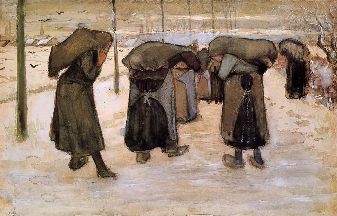Wikioo.org - Encyklopedia Sztuk Pięknych - Malarstwo, Grafika Vincent Van Gogh - Woman Miners Carrying Coal