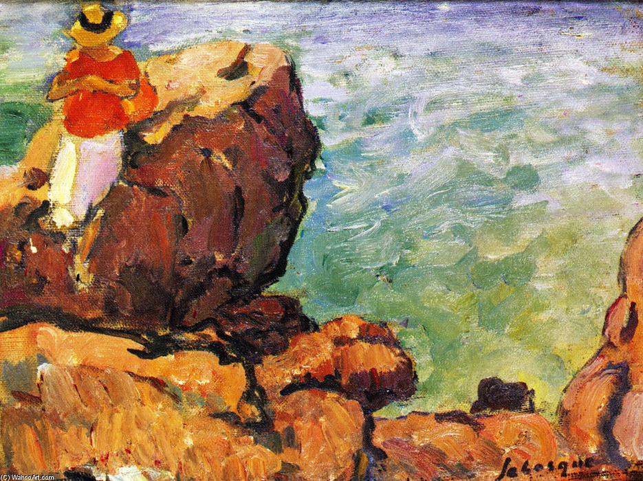 Wikioo.org - Bách khoa toàn thư về mỹ thuật - Vẽ tranh, Tác phẩm nghệ thuật Henri Lebasque - Woman on the Rocks