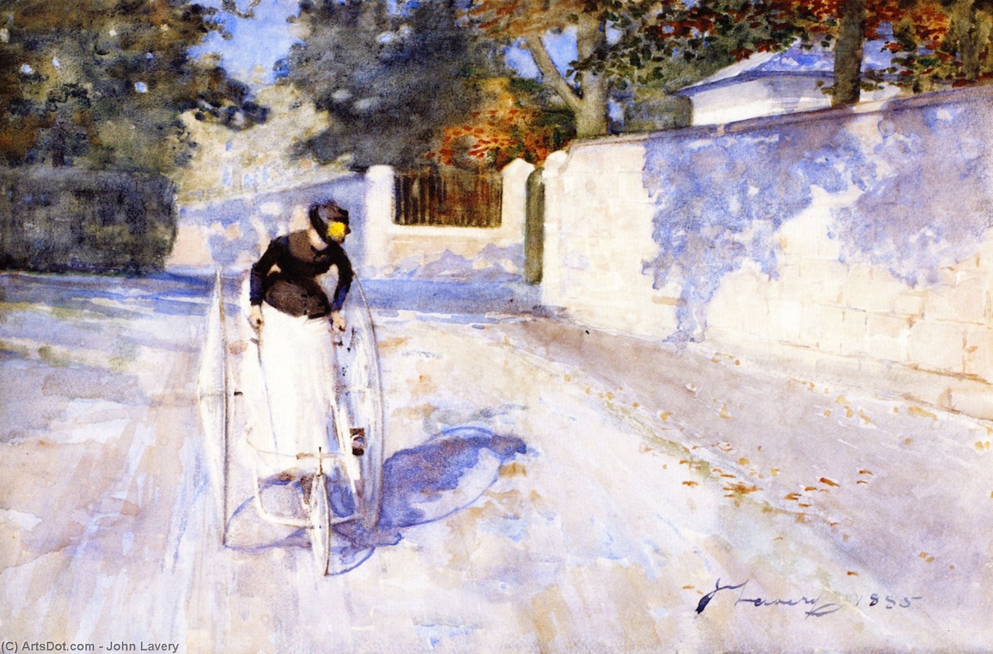 WikiOO.org - Encyclopedia of Fine Arts - Malba, Artwork John Lavery - Woman on a Safty Tricycle
