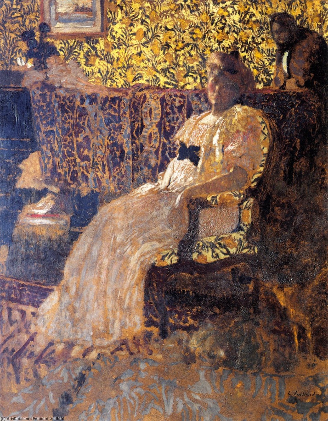 Wikioo.org – L'Enciclopedia delle Belle Arti - Pittura, Opere di Jean Edouard Vuillard - donna seduti come  Un  sedia