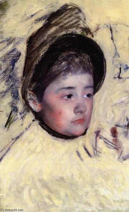 Wikioo.org - สารานุกรมวิจิตรศิลป์ - จิตรกรรม Mary Stevenson Cassatt - Woman Wearing a Bonnett
