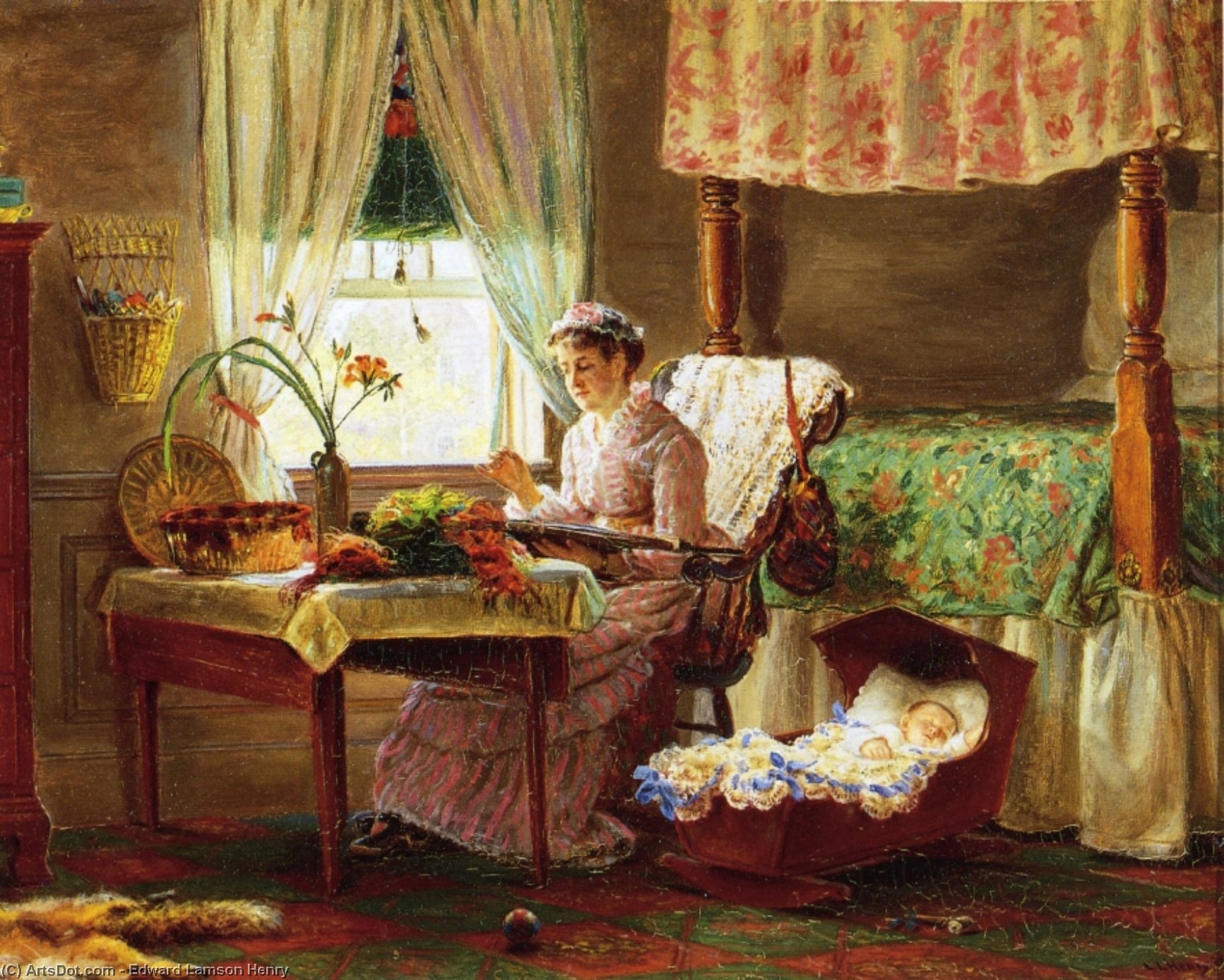 Wikioo.org – L'Encyclopédie des Beaux Arts - Peinture, Oeuvre de Edward Lamson Henry - femme bébé