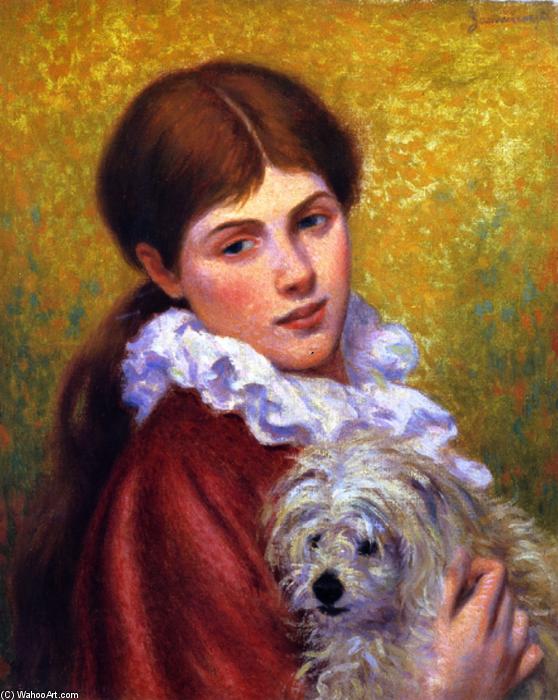 WikiOO.org - دایره المعارف هنرهای زیبا - نقاشی، آثار هنری Federico Zandomeneghi - Woman with Dog