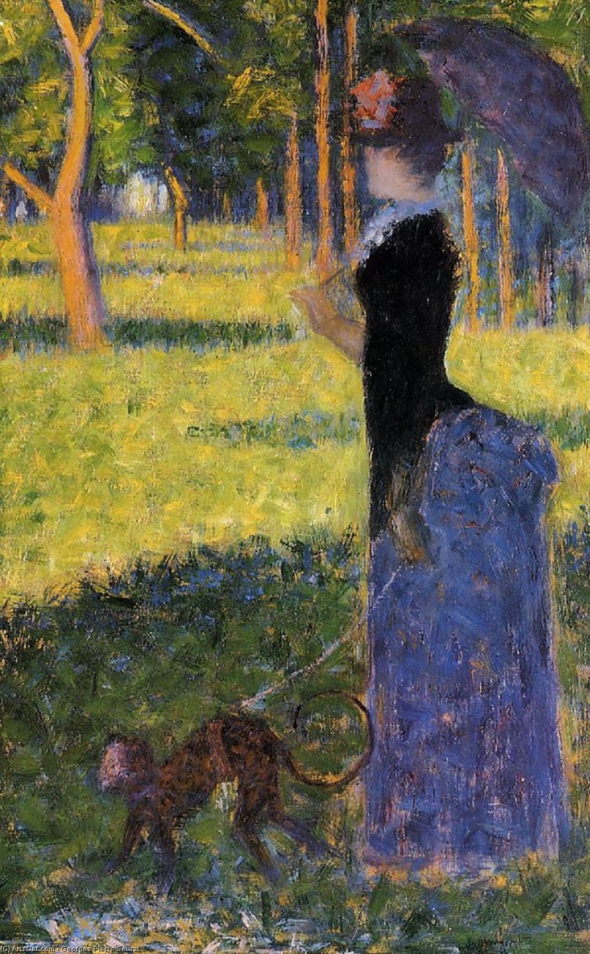 WikiOO.org - Güzel Sanatlar Ansiklopedisi - Resim, Resimler Georges Pierre Seurat - Woman with a Monkey