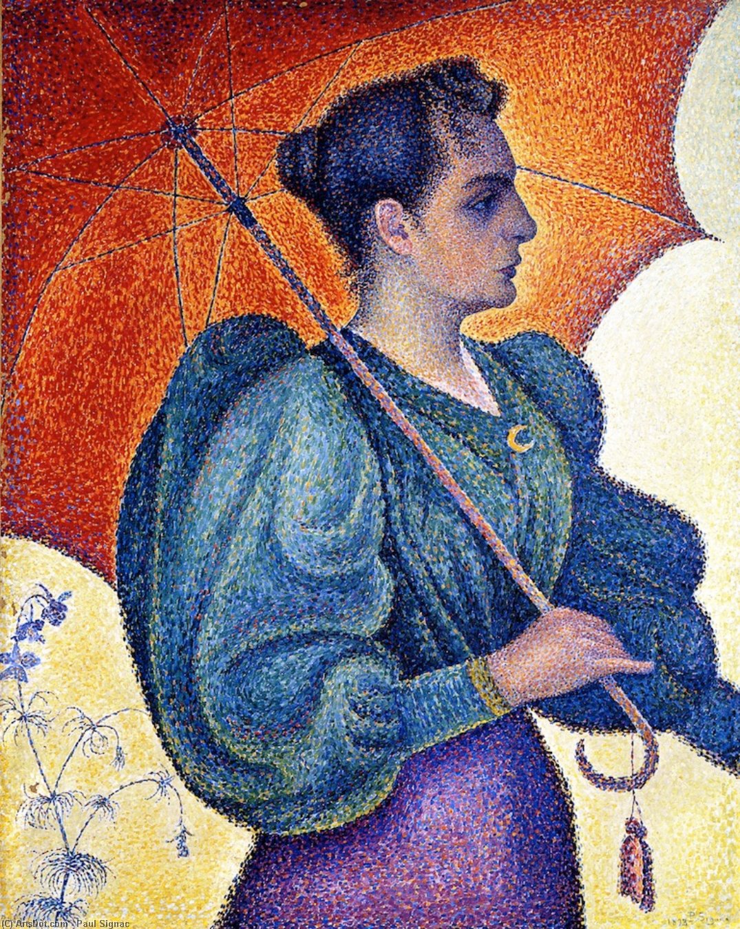 Wikioo.org - The Encyclopedia of Fine Arts - Painting, Artwork by Paul Signac - Woman with Parasol, Opus 243 (also known as Portrait of Berthe Signac)