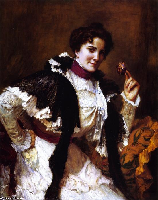 WikiOO.org - Encyclopedia of Fine Arts - Lukisan, Artwork Frederick Arthur Bridgman - A Woman with a Posy