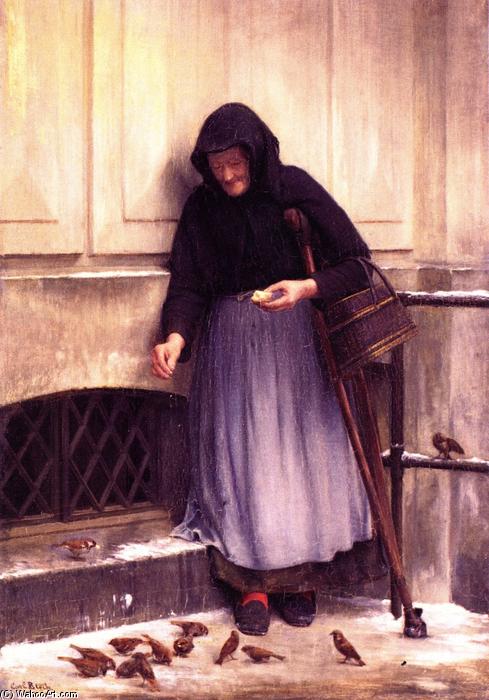 Wikioo.org - The Encyclopedia of Fine Arts - Painting, Artwork by Carl Heinrich Bloch - The Woman with the Sparrows