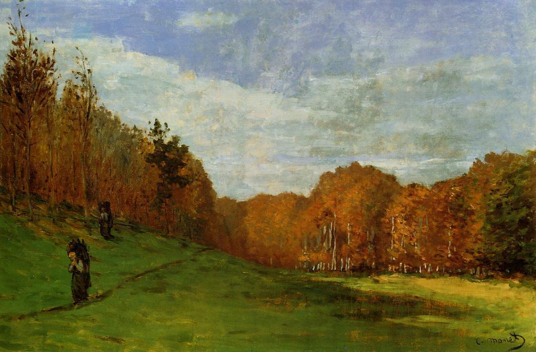 WikiOO.org - Encyclopedia of Fine Arts - Lukisan, Artwork Claude Monet - Woodbearers in Fontainebleau Forest