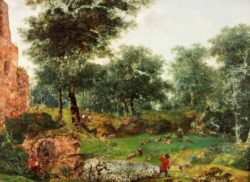 Wikioo.org - The Encyclopedia of Fine Arts - Painting, Artwork by Jan Van Der Heyden - Wooded Landscape