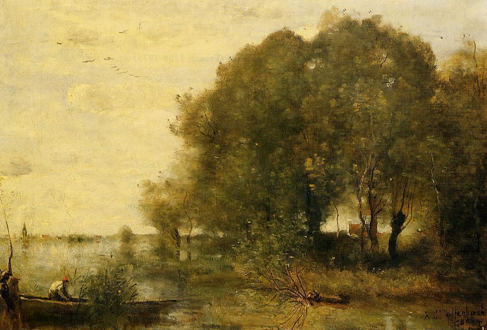 WikiOO.org – 美術百科全書 - 繪畫，作品 Jean Baptiste Camille Corot - 树木繁茂 半岛