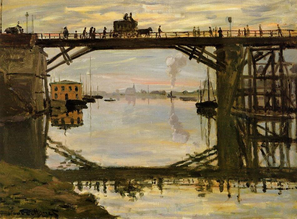 WikiOO.org - Encyclopedia of Fine Arts - Maleri, Artwork Claude Monet - The Wooden Bridge