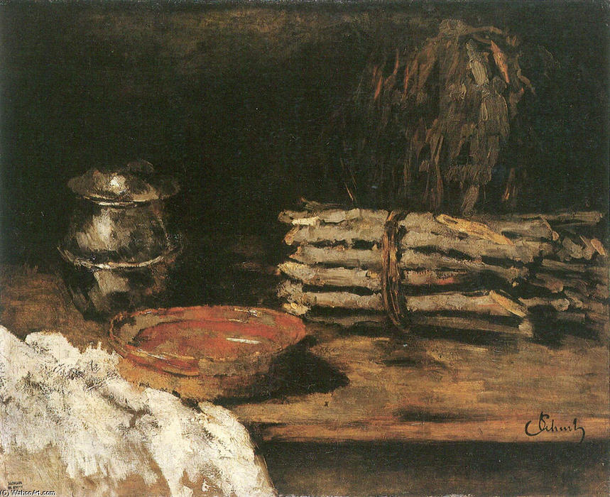 WikiOO.org - אנציקלופדיה לאמנויות יפות - ציור, יצירות אמנות Carl Eduard Schuch - Wood for the fireplace