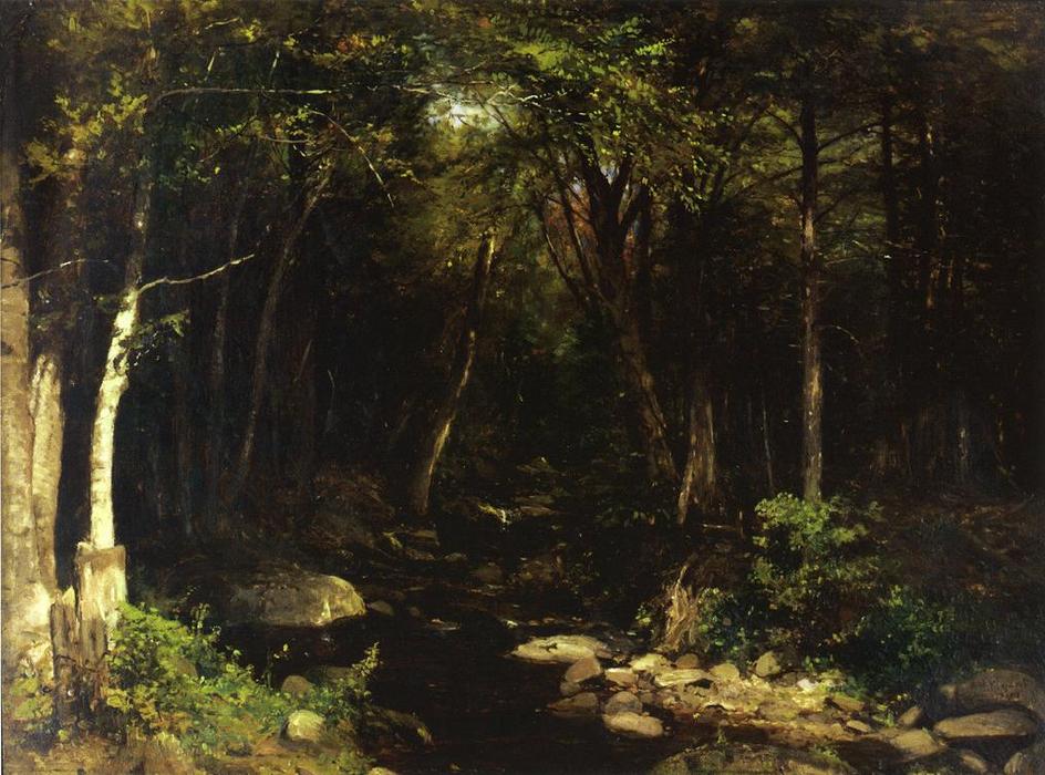 WikiOO.org - Εγκυκλοπαίδεια Καλών Τεχνών - Ζωγραφική, έργα τέχνης Alexander Helwig Wyant - Woodland Stream