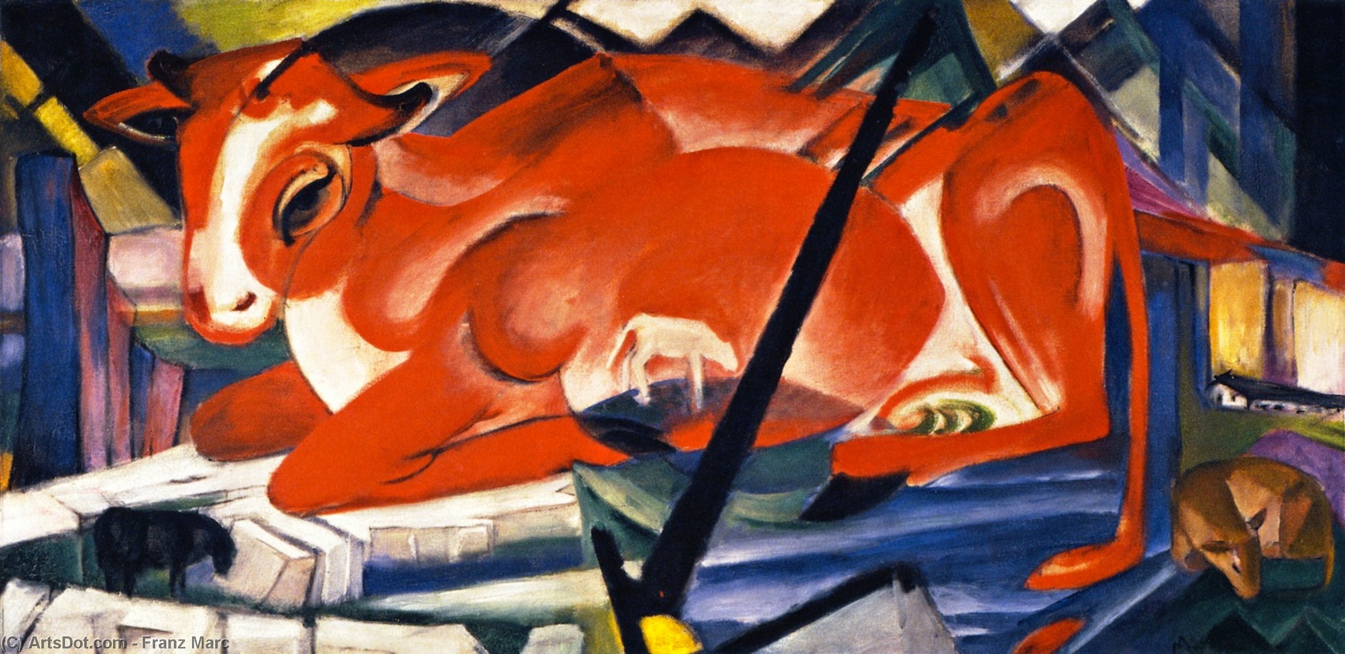 Wikioo.org - The Encyclopedia of Fine Arts - Painting, Artwork by Franz Marc - The World-Cow (also known as Bos Orbis Mundi)