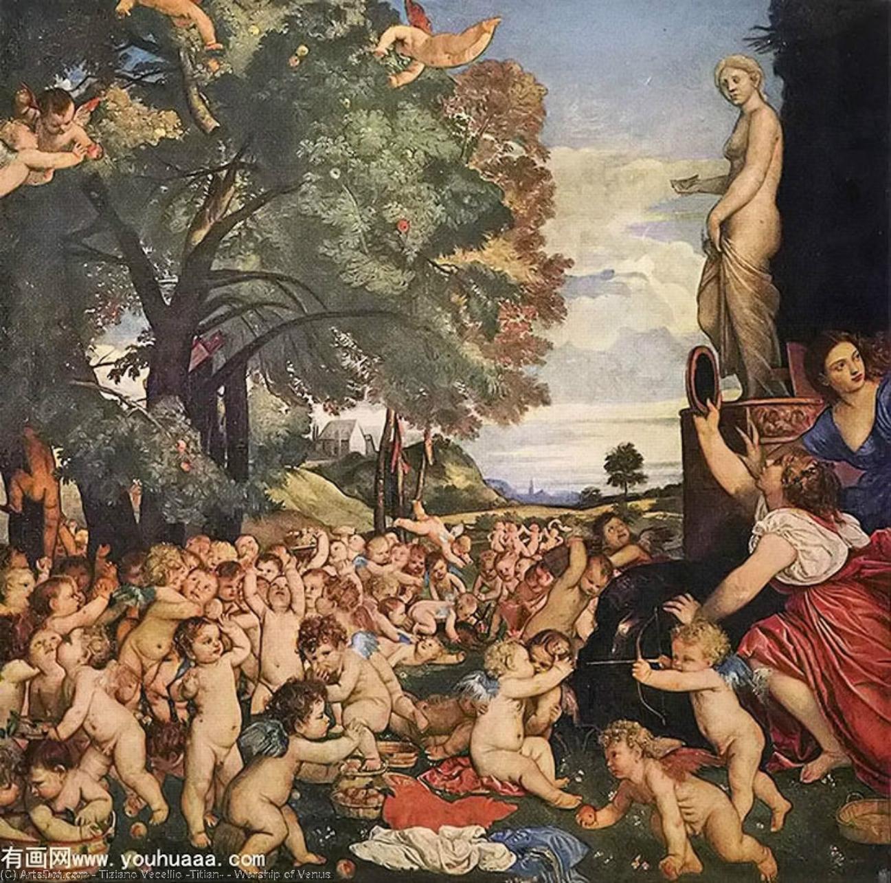WikiOO.org - Encyclopedia of Fine Arts - Maleri, Artwork Tiziano Vecellio (Titian) - Worship of Venus