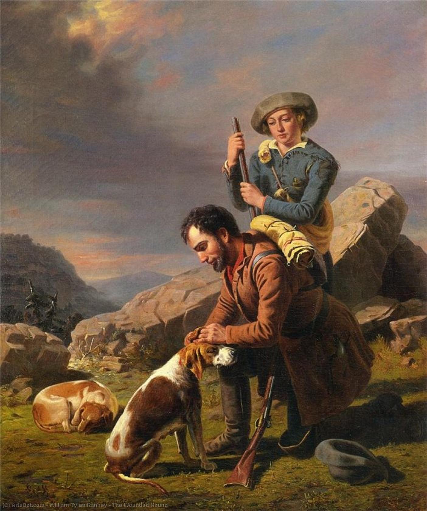 WikiOO.org – 美術百科全書 - 繪畫，作品 William Tylee Ranney - 伤者 猎犬