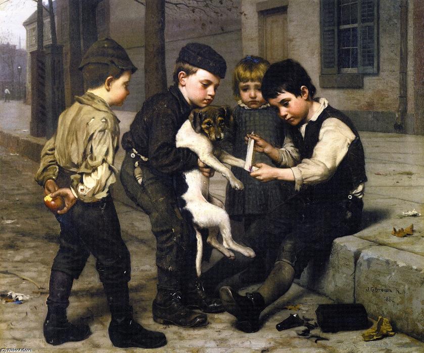Wikioo.org - The Encyclopedia of Fine Arts - Painting, Artwork by John George Brown - The Wounded Playfellow