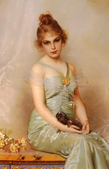 Wikioo.org - The Encyclopedia of Fine Arts - Painting, Artwork by Vittorio Matteo Corcos - The Wounded Puppy