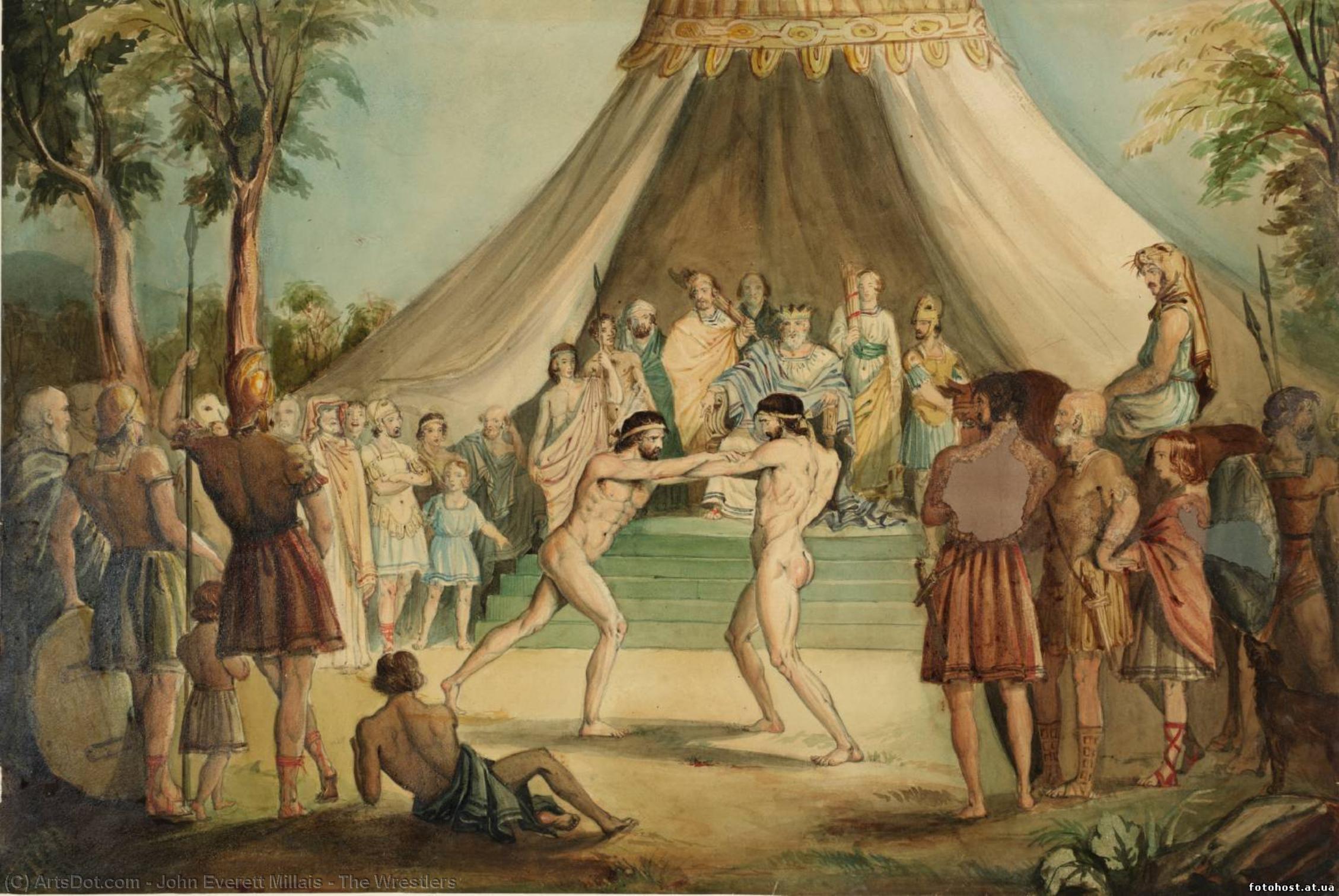 Wikioo.org – L'Encyclopédie des Beaux Arts - Peinture, Oeuvre de John Everett Millais - Les lutteurs