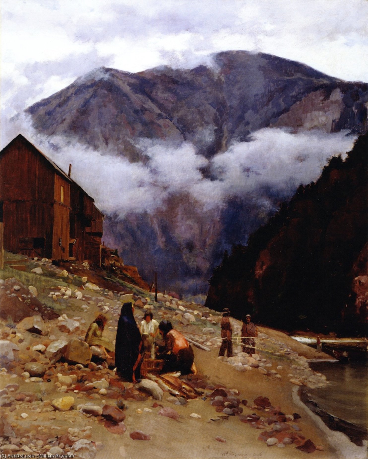 Wikioo.org - The Encyclopedia of Fine Arts - Painting, Artwork by William Brymner - Yale in the Morning, B.C. (also known as Fraser Canyon)