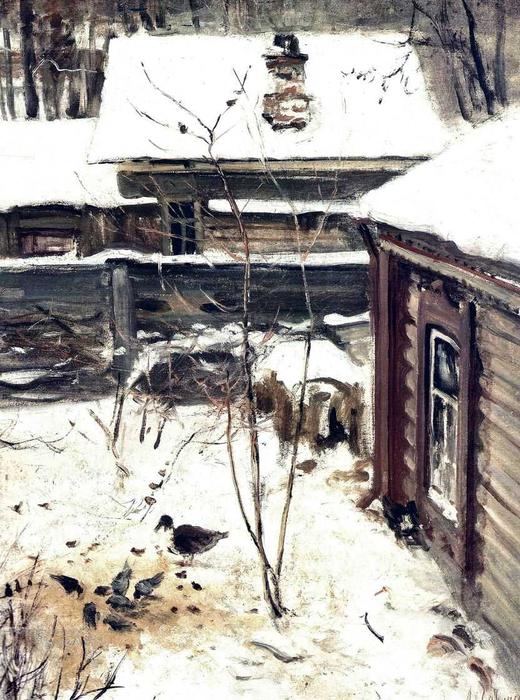 Wikioo.org - สารานุกรมวิจิตรศิลป์ - จิตรกรรม Alexei Kondratyevich Savrasov - Yard. Winter