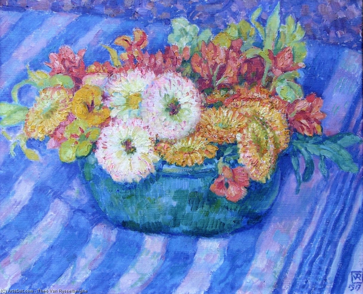 WikiOO.org - Encyclopedia of Fine Arts - Lukisan, Artwork Theo Van Rysselberghe - Yellow Bouquet