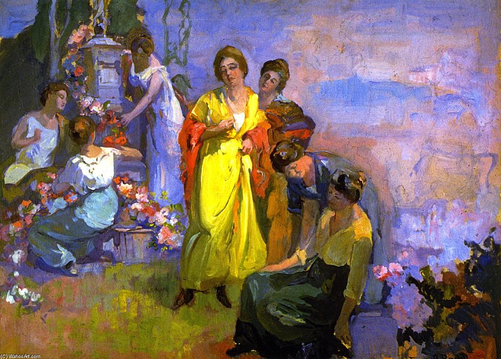 Wikioo.org – La Enciclopedia de las Bellas Artes - Pintura, Obras de arte de Franz Bischoff - el amarillo vestido