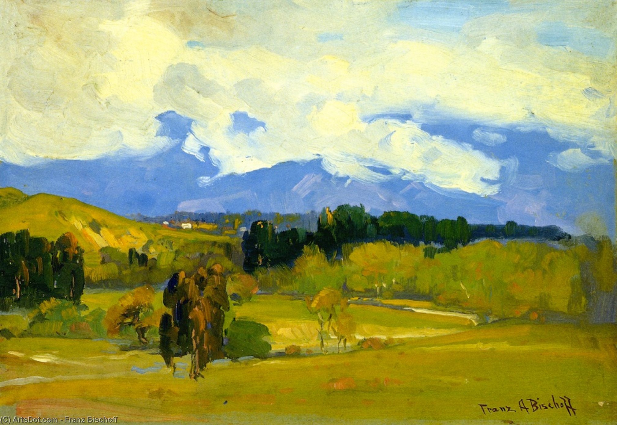 Wikioo.org - The Encyclopedia of Fine Arts - Painting, Artwork by Franz Bischoff - Yellow Landscape