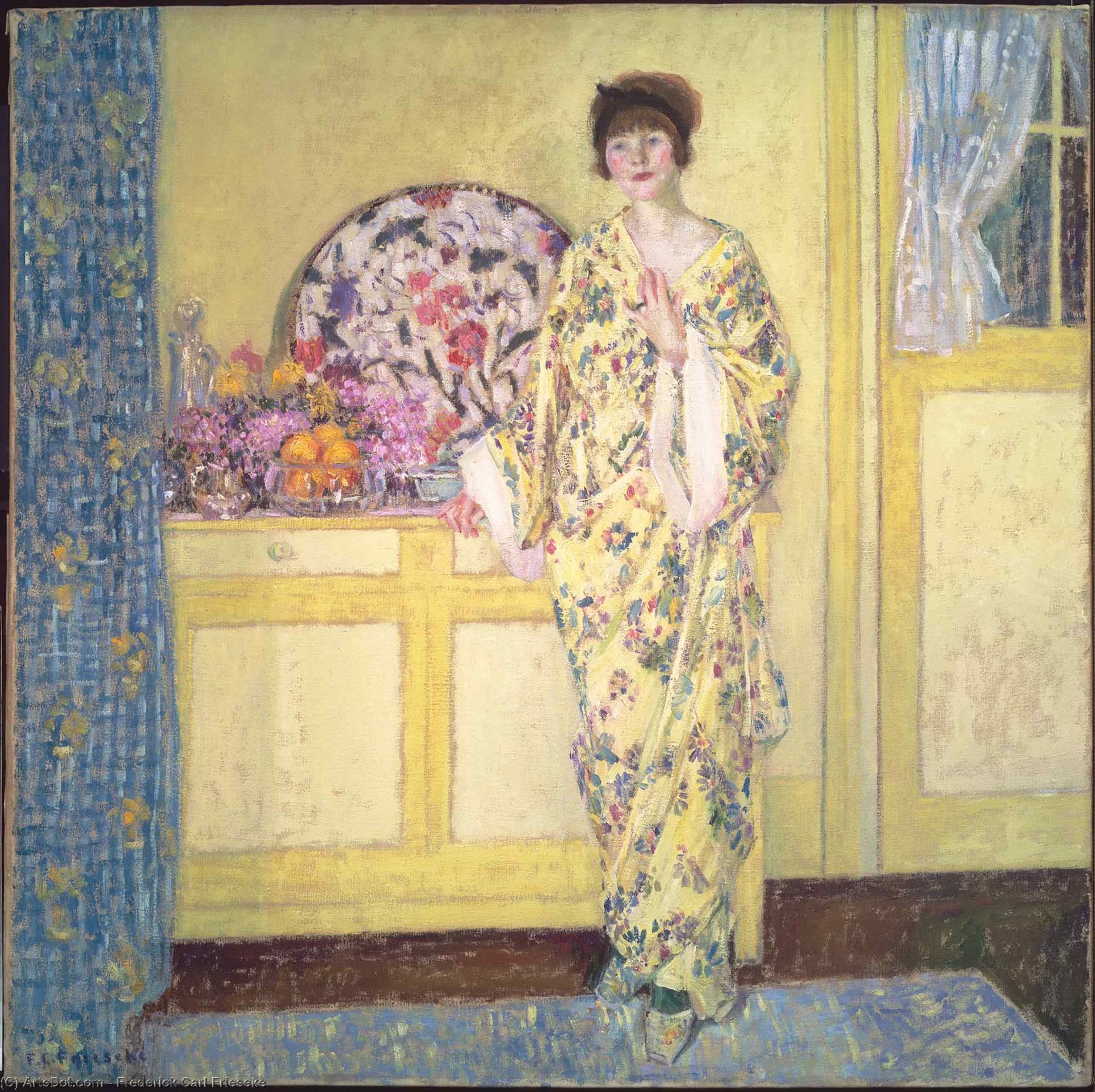 Wikioo.org - The Encyclopedia of Fine Arts - Painting, Artwork by Frederick Carl Frieseke - The Yellow Room