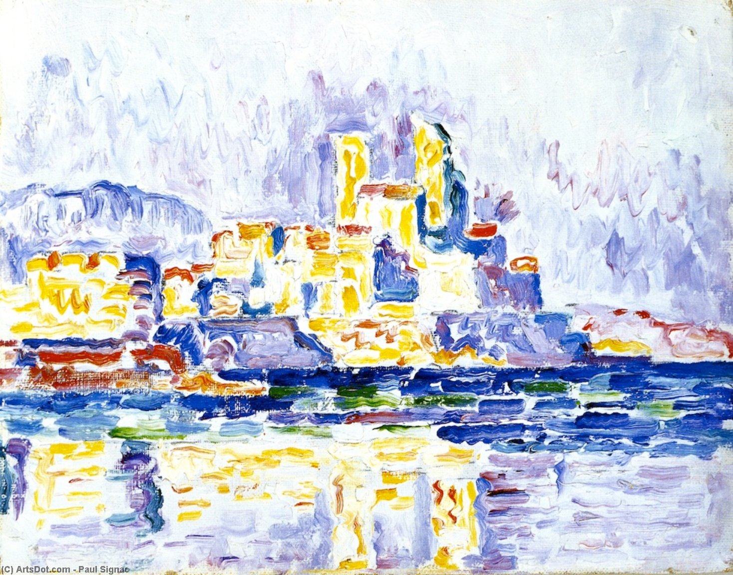 Wikioo.org - The Encyclopedia of Fine Arts - Painting, Artwork by Paul Signac - Yellow Sunset, Antibes