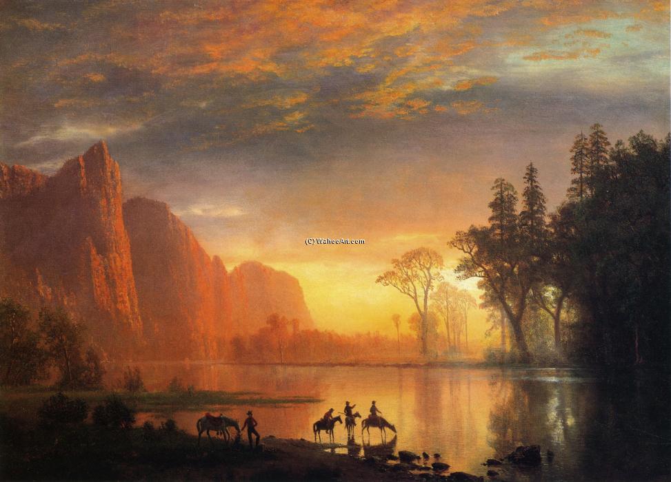 WikiOO.org - Enciklopedija dailės - Tapyba, meno kuriniai Albert Bierstadt - Yosemite Valley Sunset