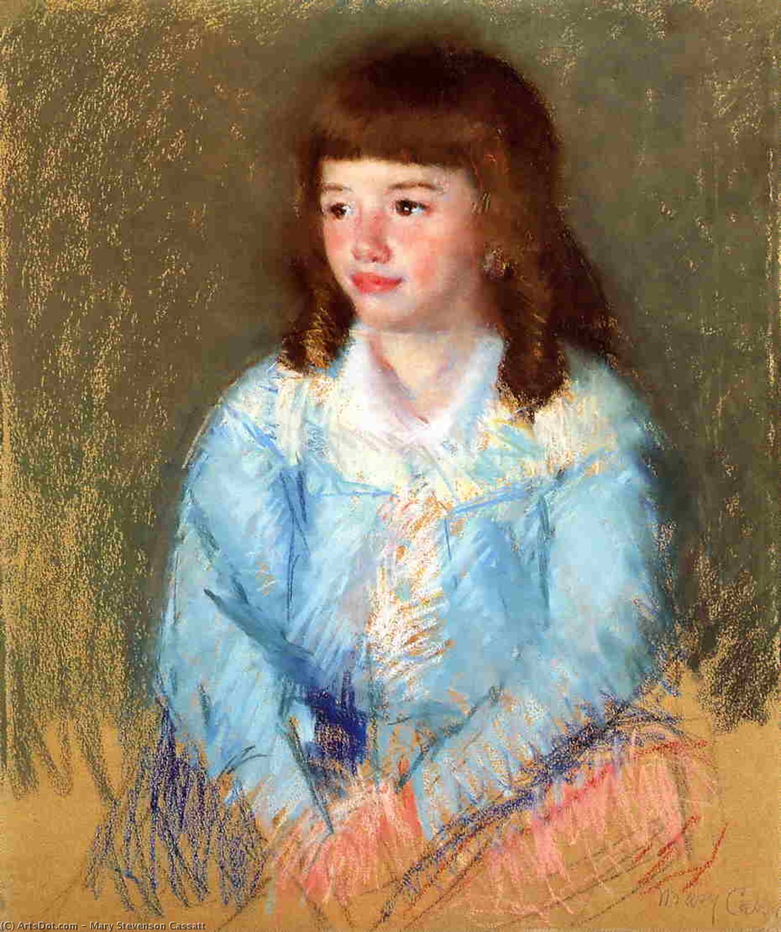 WikiOO.org - Εγκυκλοπαίδεια Καλών Τεχνών - Ζωγραφική, έργα τέχνης Mary Stevenson Cassatt - Young Boy in Blue