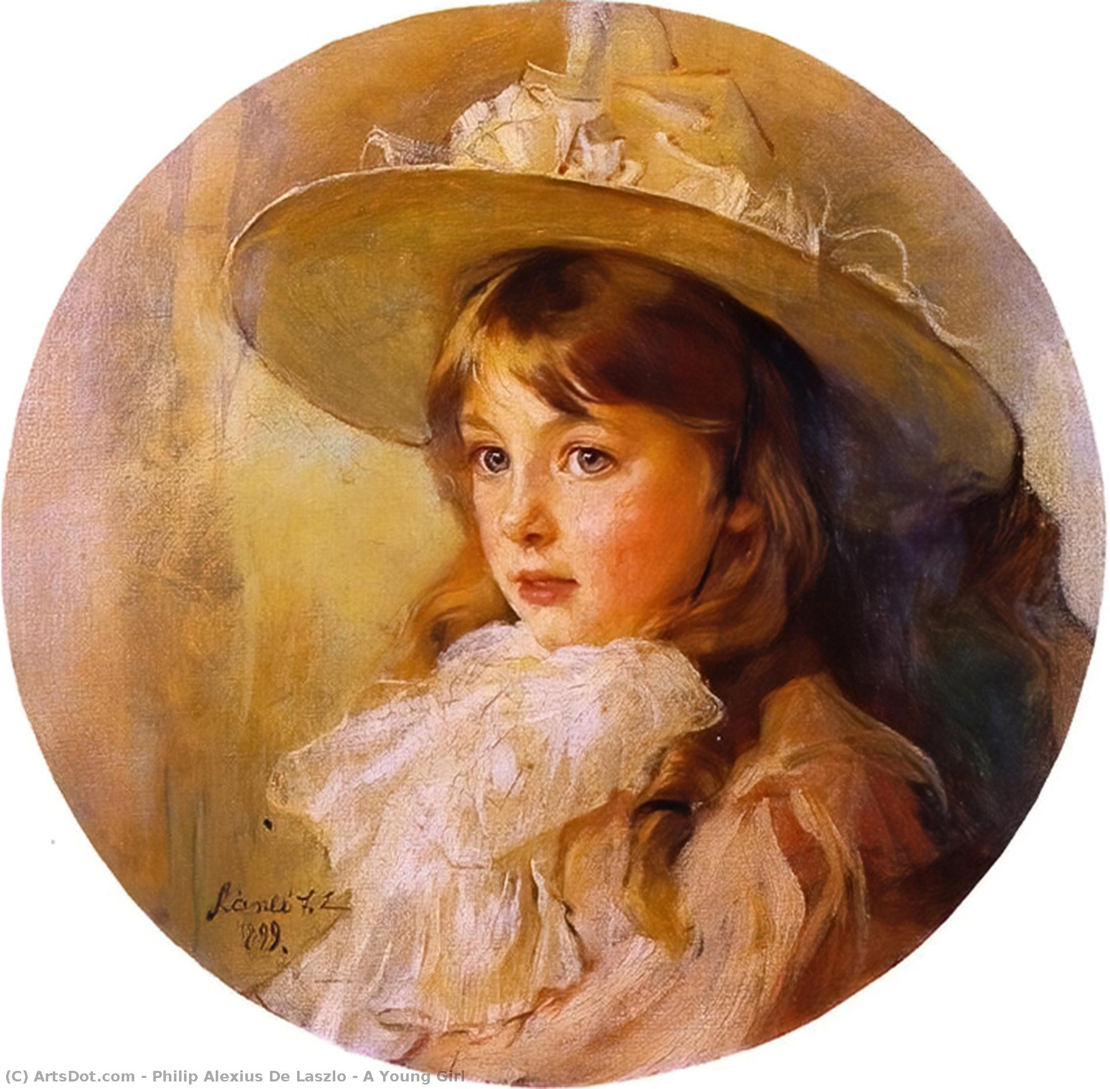 WikiOO.org - Encyclopedia of Fine Arts - Schilderen, Artwork Philip Alexius De Laszlo - A Young Girl