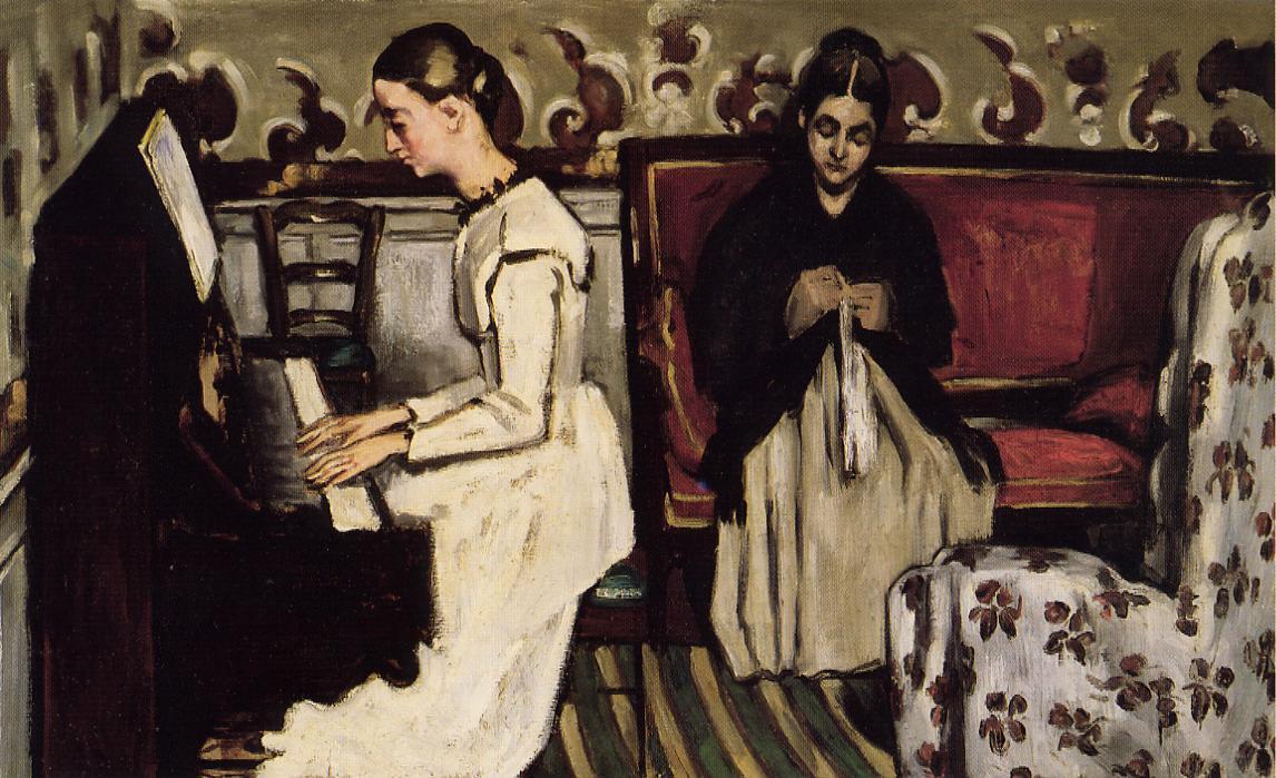 WikiOO.org - אנציקלופדיה לאמנויות יפות - ציור, יצירות אמנות Paul Cezanne - Young Girl at the Piano - Overture to Tannhauser