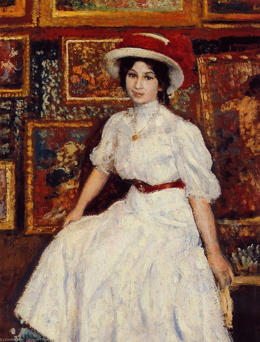 Wikioo.org - The Encyclopedia of Fine Arts - Painting, Artwork by Georges Lemmen - Young Girl in White