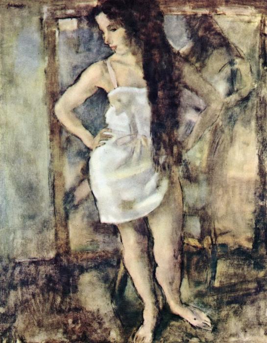 WikiOO.org - Encyclopedia of Fine Arts - Maľba, Artwork Julius Mordecai Pincas - Young Girl Standing