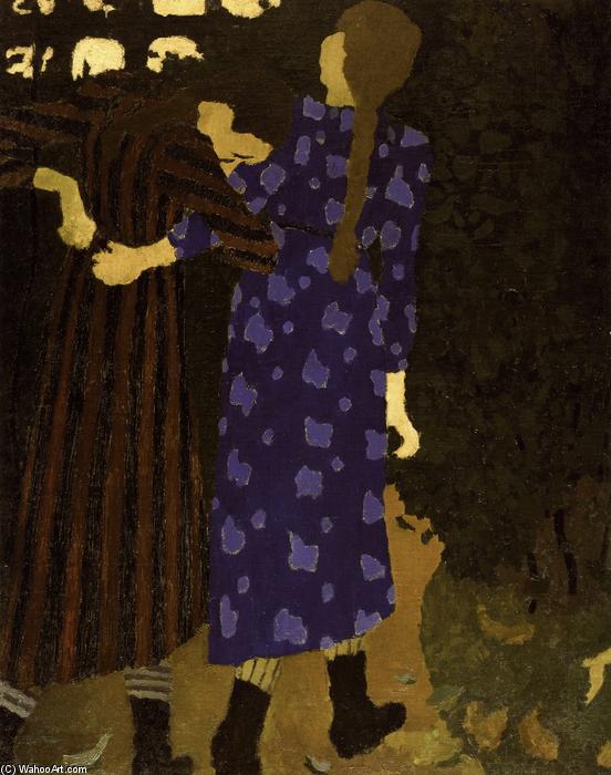 WikiOO.org - Encyclopedia of Fine Arts - Maalaus, taideteos Jean Edouard Vuillard - Young Girls Walking