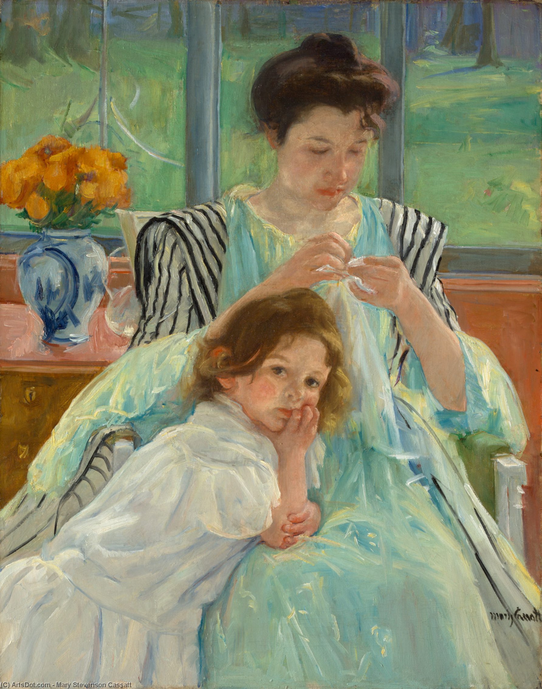 WikiOO.org - Encyclopedia of Fine Arts - Lukisan, Artwork Mary Stevenson Cassatt - Young Mother