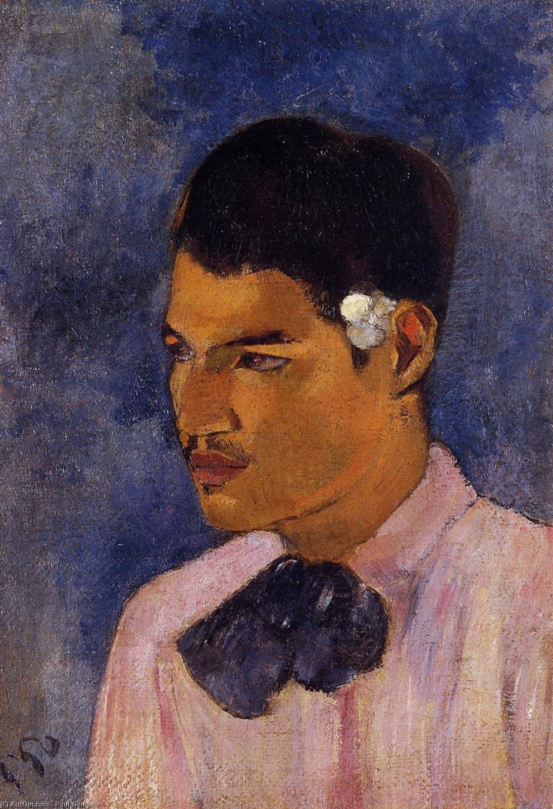 WikiOO.org - Güzel Sanatlar Ansiklopedisi - Resim, Resimler Paul Gauguin - Young Man with a Flower