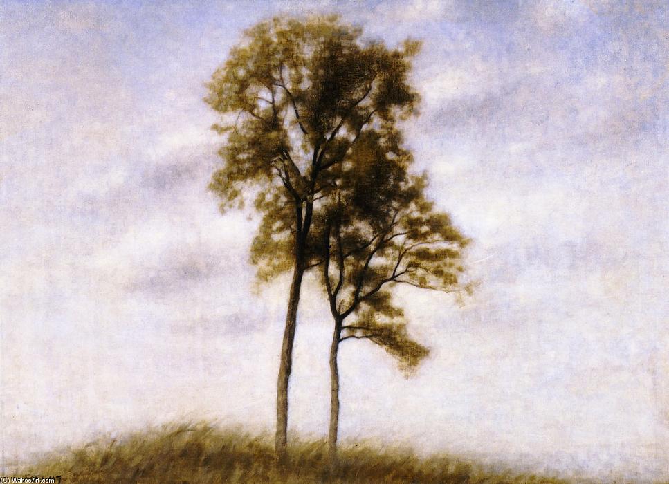 Wikioo.org - The Encyclopedia of Fine Arts - Painting, Artwork by Vilhelm (Hammershøi)Hammershoi - Young Oak Trees