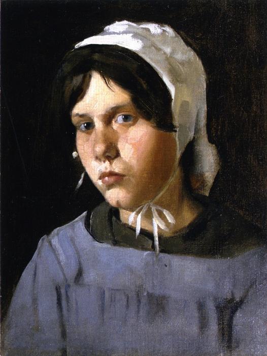 Wikioo.org – La Enciclopedia de las Bellas Artes - Pintura, Obras de arte de Julian Alden Weir - joven campesinas muchacha