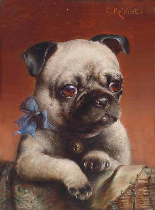 Wikioo.org - The Encyclopedia of Fine Arts - Painting, Artwork by Carl Reichert - Young Pug